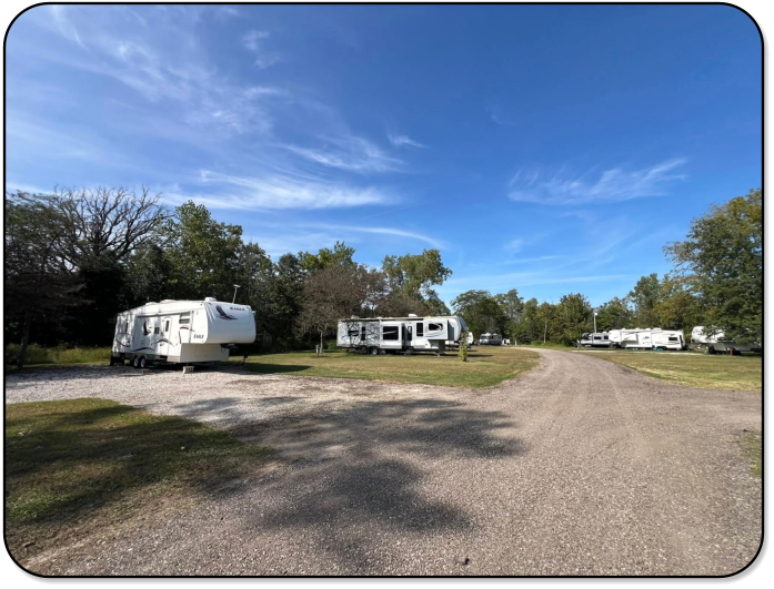 View of the front entrance at  M & M Outdoors Campground.
