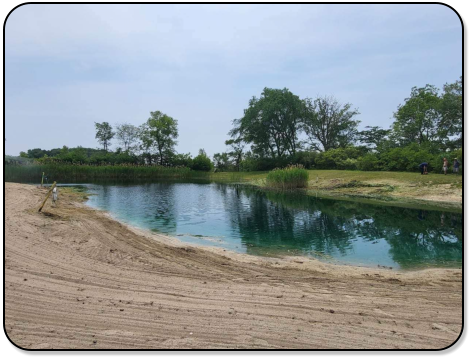 View of the pond at M & M Outdoors Campground.