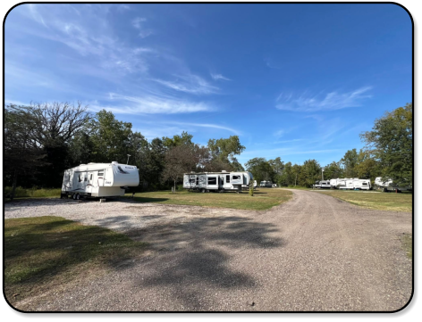 View of the front entrance at  M & M Outdoors Campground.