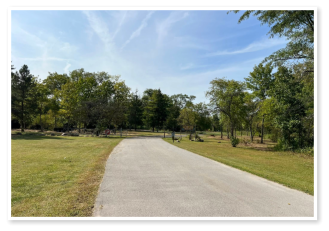 The road leading into our park.